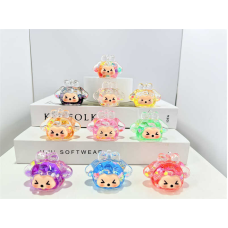 Брелок C 69947 (50) ЦІНА ЗА 12 ШТУК В УПАКОВЦІ, 6х3,5х4,5 см, металева фурнітура, наповнено рідиною, елементи всередині “плавають”, ремінець, дзвіночок, в пакеті