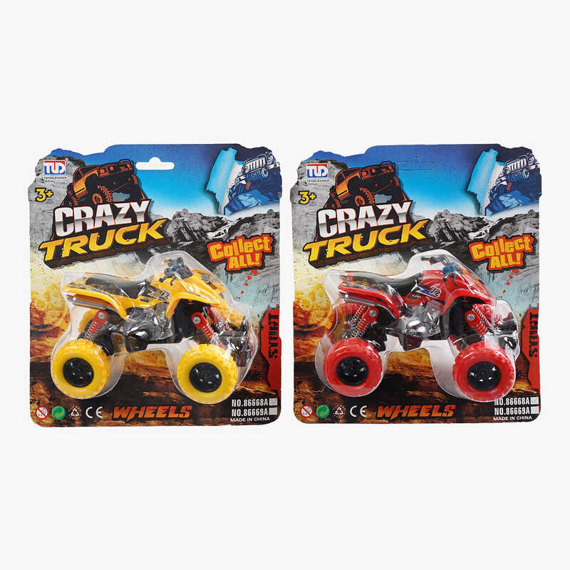 Квадроцикл 86668 A (96/2) 2 види, гумові колеса, амортизація, інерція, 13.5х10х10 см, на листі