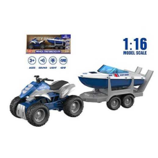 Квадроцикл WY 400 E-5 (18) звук, підсвічування, інерція, масштаб 1:16, причеп з катером, у коробці