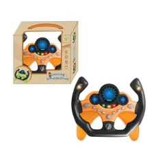 Кермо 2192 D (36/2) фрази англійською, підсвічування панелі і поворотників, звук. ефекти світлофора, сирени, мелодії, підставка з присосками, в коробці