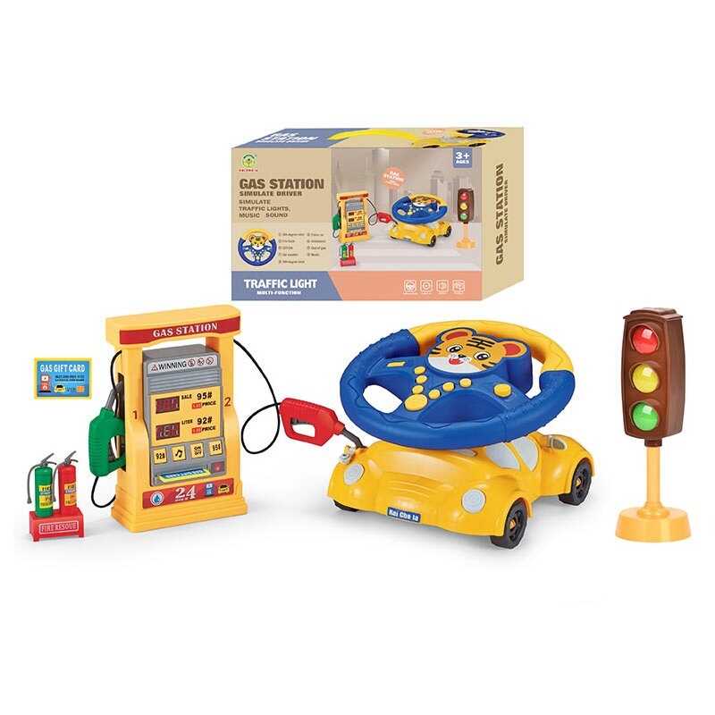 Кермо 2192 E-47 Штрих=91708 (24) ТИГРЕНЯ, світлофор, заправна станція, підсвічування, звук, мелодії, машина-підставка, в коробці