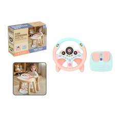 Кермо 2192 E-70 Штрих = 92439 (24) колір РОЖЕВИЙ, звукові ефекти, озвучування англійською, веселі мелодії, підсвічування, педалі гальма та газу, присоски, в коробці