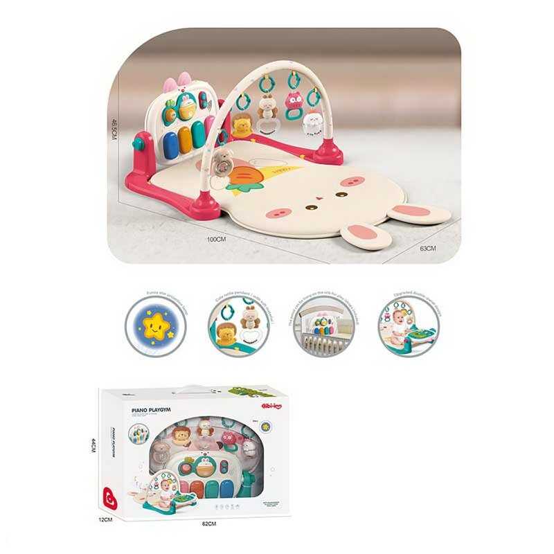 Килимок 6050 (6) піаніно, підсвічування, мелодії, звуки, бізіборд, брязкальця, тріскачки, в коробці