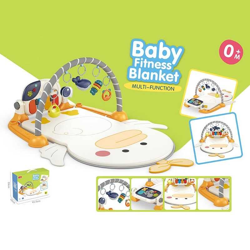 Килимок 6657 (12/2) 2в1, бізіборд, брязкальця-підвіски, піаніно, мелодії, в коробці