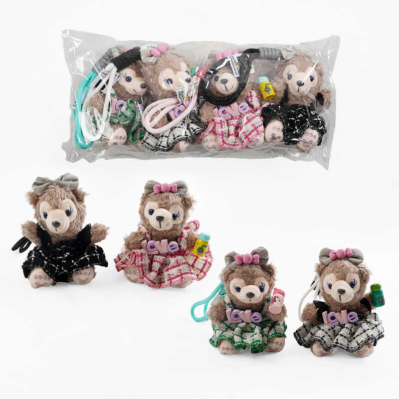 Брелок C 70736 (150) ЦІНА ЗА 4 ШТУКИ В УПАКОВЦІ, “Ведмедик”, карабін, шнурок, в пакеті