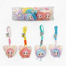 Брелок C 70739 (300) ЦІНА ЗА 4 ШТУКИ В УПАКОВЦІ, “Лялька”, карабін, шнурок, в пакеті