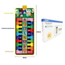 Килимок музичний 638-12 (24/2) 49 х 3 х 125 см, на батарейках, музичні інструменти, ноти, запис, режим пам“яті, музика, в коробці