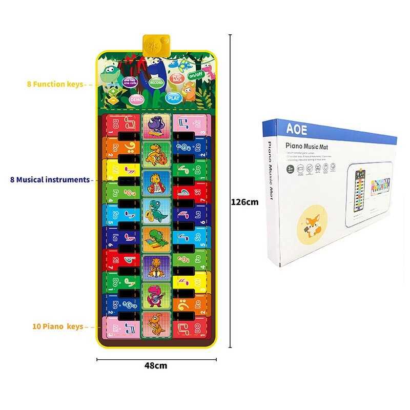 Килимок музичний 638-12 (24/2) 49 х 3 х 125 см, на батарейках, музичні інструменти, ноти, запис, режим пам“яті, музика, в коробці Килимок музичний 638-12 (24/2) 49 х 3 х 125 см, на батарейках, музичні інструменти, ноти, запис, режим пам“яті, музика, в коробці