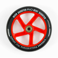 Колесо для самоката WH-4055/145 (35) ЦІНА ЗА 2 ШТУКИ В УПАКОВЦІ, матеріал PU, діаметр 145мм, колір ЧЕРВОНИЙ, з підшипниками,