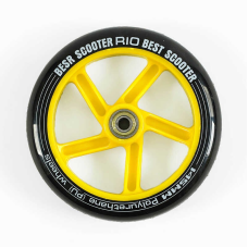 Колесо для самоката WH-6120/145 (35) ЦІНА ЗА 2 ШТУКИ В УПАКОВЦІ, матеріал PU, діаметр 145мм, колір ЖОВТИЙ, з підшипниками