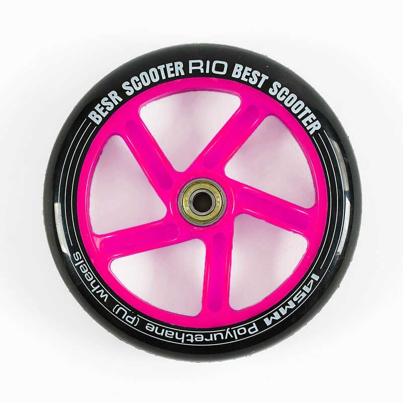 Колесо для самоката WH-7208/145 (35) ЦІНА ЗА 2 ШТУКИ В УПАКОВЦІ, матеріал PU, діаметр 145мм, колір РОЖЕВИЙ, з підшипниками Колесо для самоката WH-7208/145 (35) ЦІНА ЗА 2 ШТУКИ В УПАКОВЦІ, матеріал PU, діаметр 145мм, колір РОЖЕВИЙ, з підшипниками