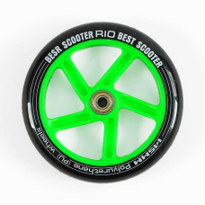 Колесо для самоката WH-8215/145 (35) ЦІНА ЗА 2 ШТУКИ В УПАКОВЦІ, матеріал PU, діаметр 145мм, колір ЗЕЛЕНИЙ, з підшипниками