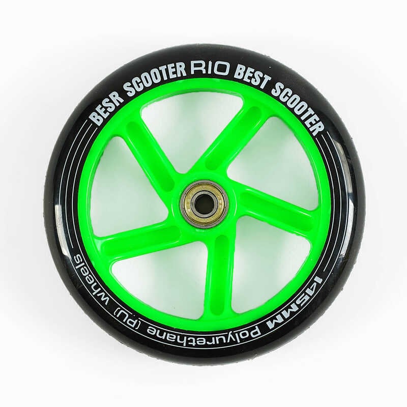 Колесо для самоката WH-8215/145 (35) ЦІНА ЗА 2 ШТУКИ В УПАКОВЦІ, матеріал PU, діаметр 145мм, колір ЗЕЛЕНИЙ, з підшипниками Колесо для самоката WH-8215/145 (35) ЦІНА ЗА 2 ШТУКИ В УПАКОВЦІ, матеріал PU, діаметр 145мм, колір ЗЕЛЕНИЙ, з підшипниками