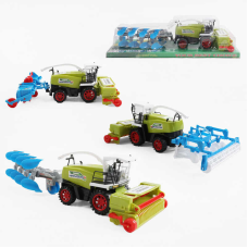 Комбайн 0488-224 /223/222 (36/2) довжина 24 см, інерція, знімний причіп, навісне обладнання, пластикові колеса з протектором, в слюді