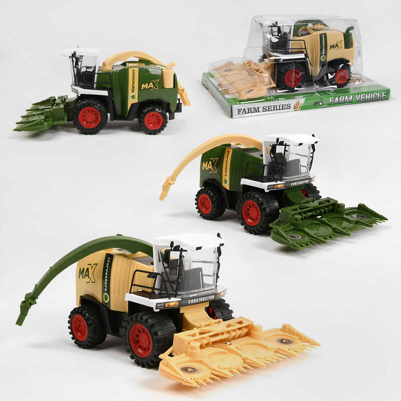 Комбайн 0488-253 (48/2) “Сільськогосподарська техніка“, 2 кольори, інерція, знімне навісне обладнання, рухомі деталі, в слюді