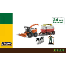 Комбайн 550-38 K (24/2) підсвічування, звуки транспорту, інерція, гумові колеса,фігурка людини й корови, цистерна від’єднується, в коробці