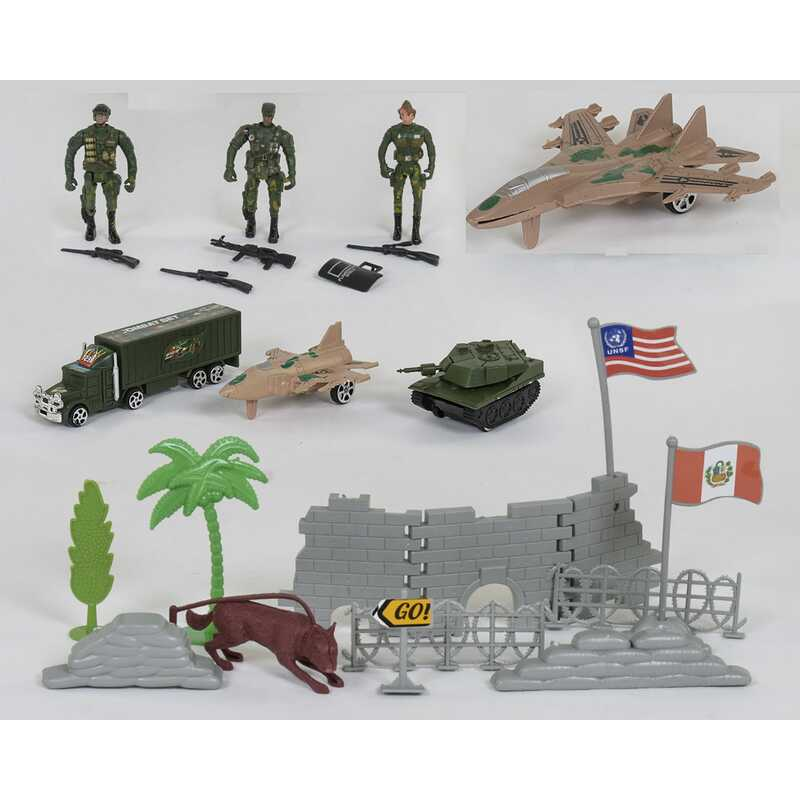 Комбат 9907 AB (120/2) 24 элемента, тягач, танк, истребитель, 3 солдата, животное, оружие, аксессуары, В ПАКЕТІ