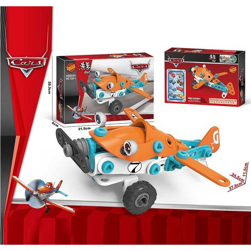 Конструктор 128-1 (60/2) “Літак”, інструменти, гумові шини, в коробці