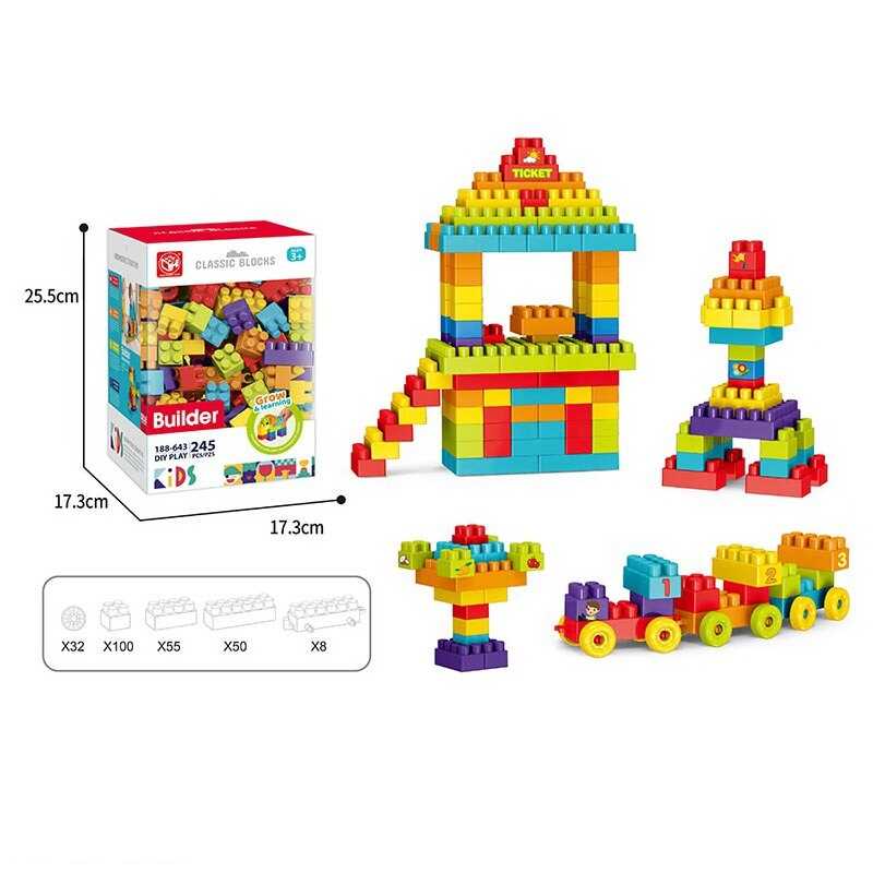 Конструктор 188-643 (24) 245 деталей, колеса, наліпки, в коробці Конструктор 188-643 (24) 245 деталей, колеса, наліпки, в коробці