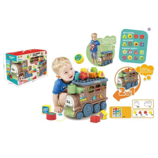 Конструктор 6116 (16/2) “Веселий потяг“, великі гумові деталі, каталка, наліпки, в коробці