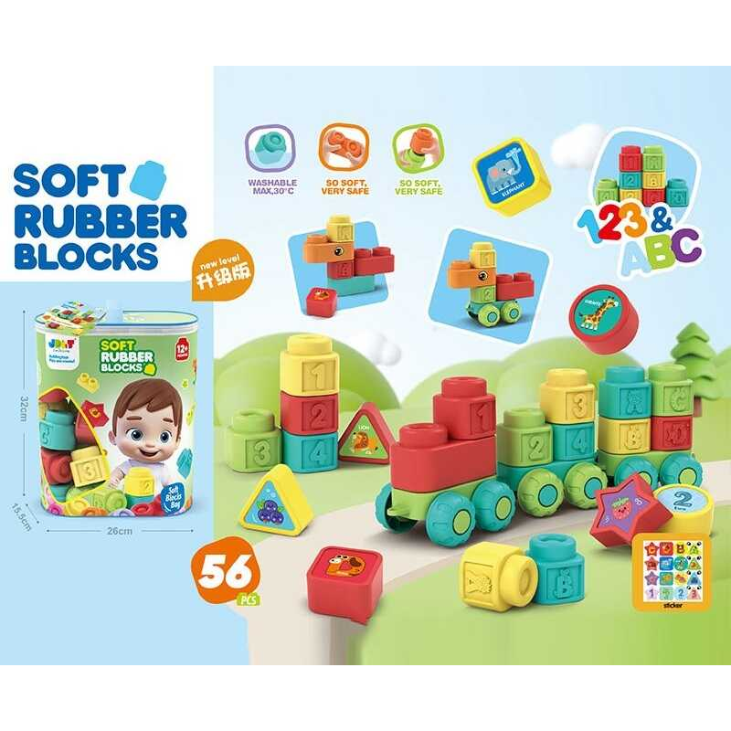 Конструктор 6125 (24/2) 56 деталей, гумові елементи, наліпки, в сумці