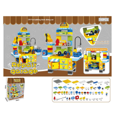 Конструктор 6345 (16/2) 110 деталей, фігурки людей, пожежний гідрант, основи для авто, наліпки, в коробці