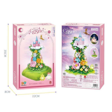 Конструктор 643001 (12) “Cloud castle”, 986 деталей, підсвічування, заводний музичний механізм, платформа обертається по колу, 2 ігрові фігурки, в коробці