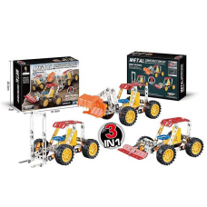 Конструктор 6607 (72/2) металевий, спецтехніка, 3 варіанти машинки, 122 елементи, в коробці