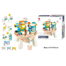 Конструктор 77017 (12) 133 елементи, столик, водяні іграшки, кухлик, антиковзкі наліпки, інструкція, в коробці