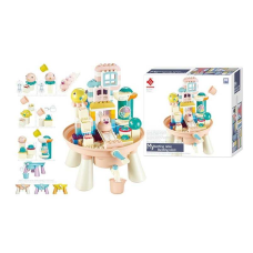 Конструктор 77019 (12) 123 елементи, столик, водяні іграшки, кухлик, антиковзкі наліпки, інструкція, в коробці