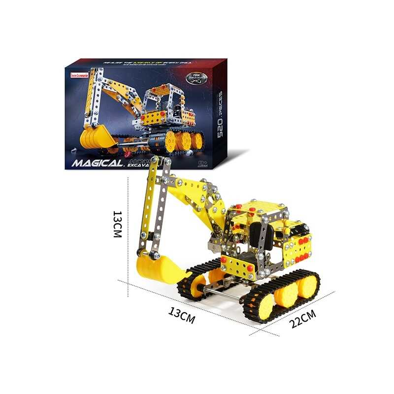 Конструктор 816 B-436 (24) “Екскаватор”, 520 деталей, металевий, в коробці