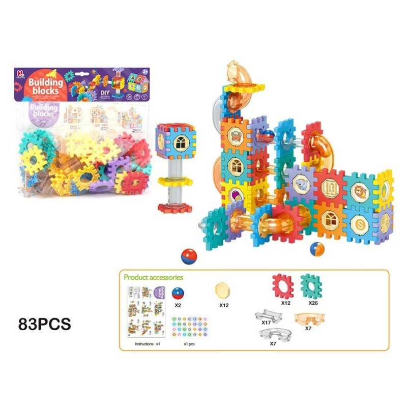Конструктор HL-22 (120/2) 83 елементи, тунелі, кульки, у пакеті 