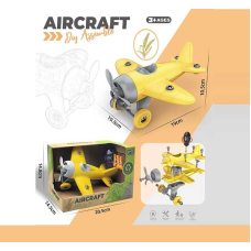 Конструктор HMD 199-75 /76/77 (90/2) літак, розмір - 19х19.5х10.5 см, гвинт, викрутка, 3 насадки, рухомі елементи, в коробці